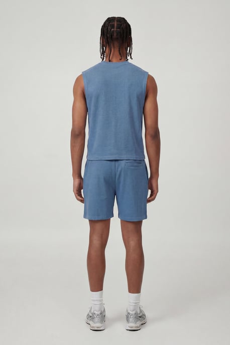 Boxy Waffle Drop Shoulder Tank & Baggy Shorts Set - Image 2