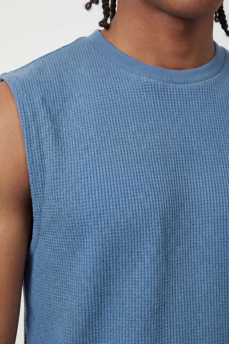 Boxy Waffle Drop Shoulder Tank & Baggy Shorts Set - Image 4