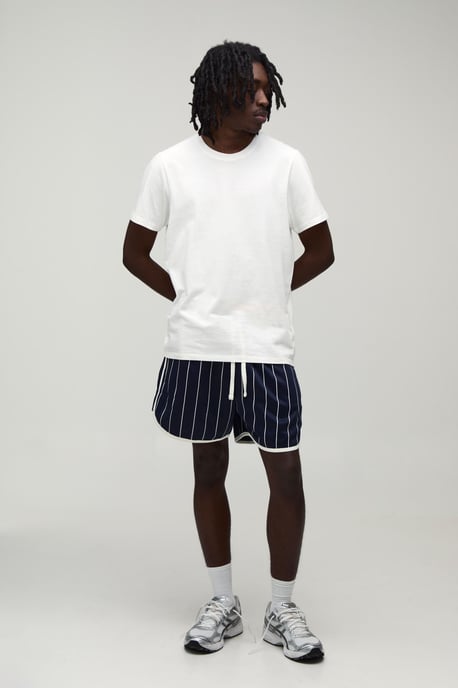 Racer Fit Pinstripe Tricot Jersey Shorts - Image 3