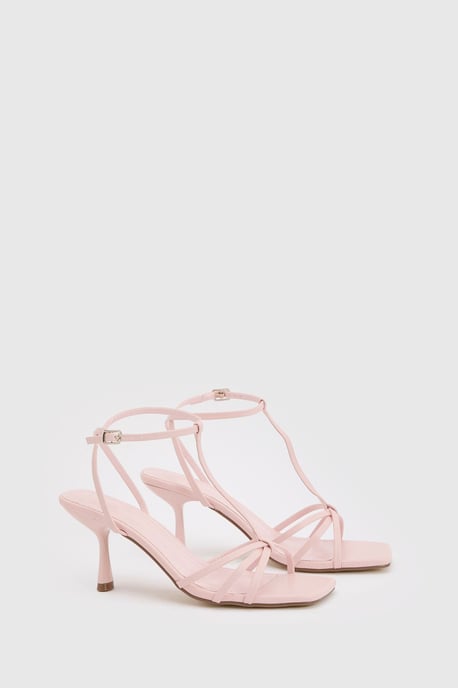 Wide Fit Knot Detail T Bar Strappy Heels - Image 3