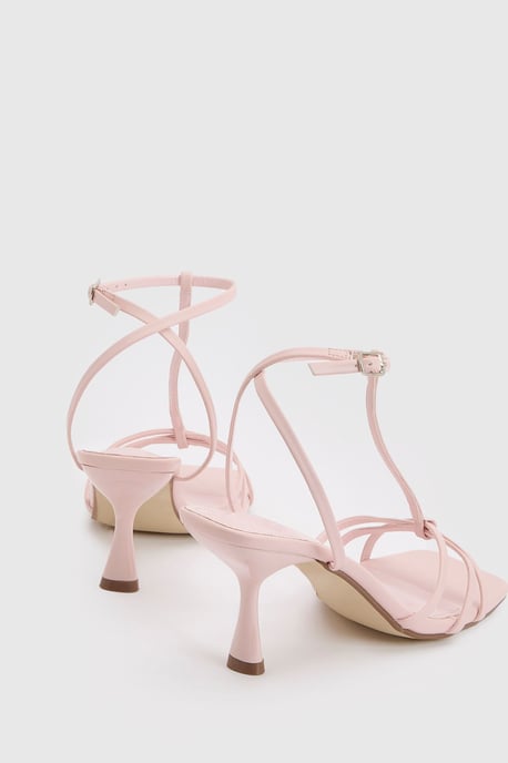 Wide Fit Knot Detail T Bar Strappy Heels - Image 4