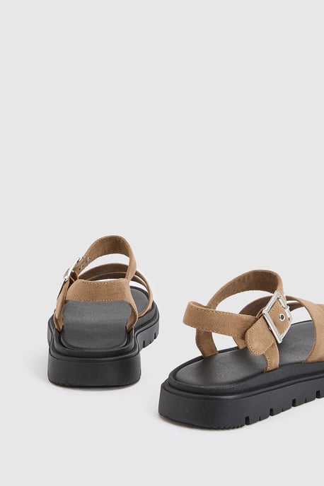 Triple Strap Flatform Sandals - Image 4