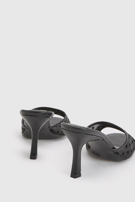 Abbie Faux Leather Polka Dot Medium Stiletto Heeled Mules - Image 4