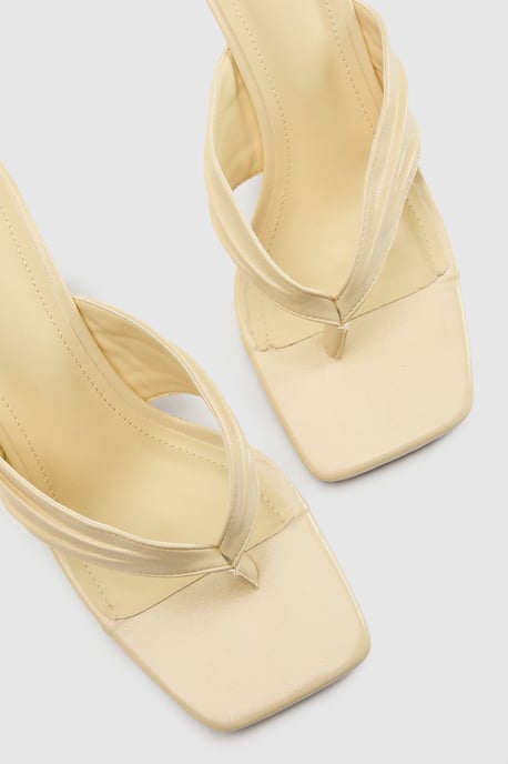 Wide Fit Ruched Toe Post Heeled Mules - Image 5