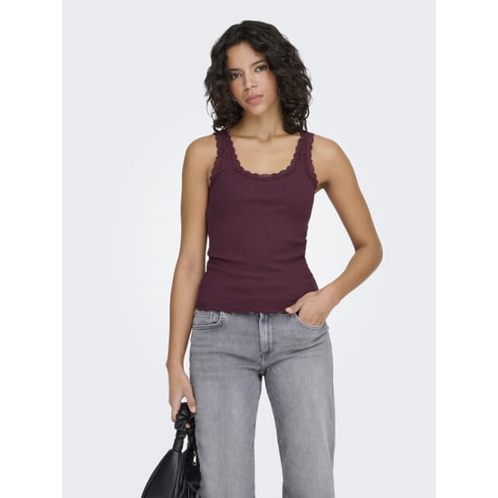 Only onlsara sharai tank top jrs noos 15345994 burgundy - Image 3