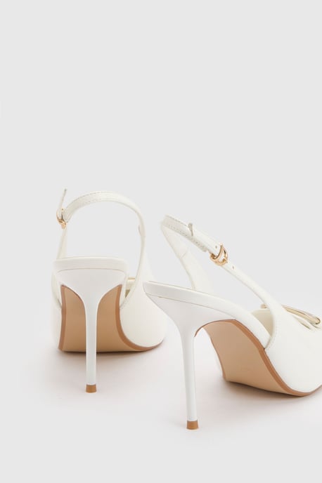 Hardware Detail Slingback High Stiletto Court Heels - Image 4