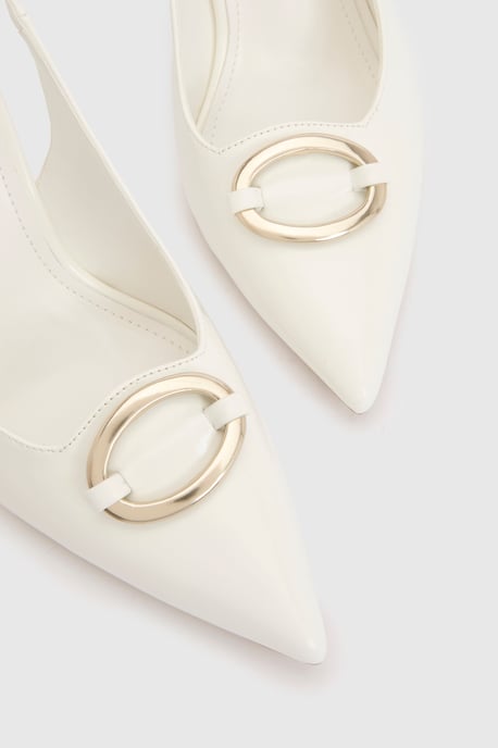 Hardware Detail Slingback High Stiletto Court Heels - Image 5