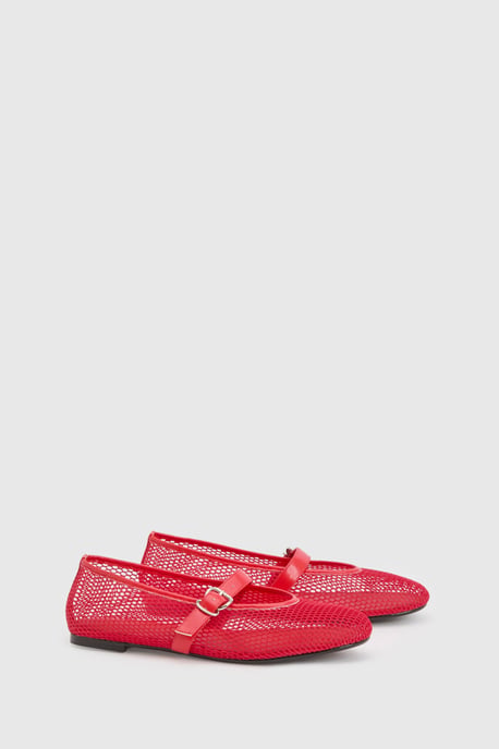 Mesh Mary Jane Ballet Flats - Image 3