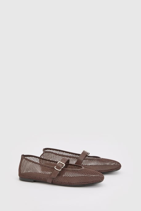 Mesh Mary Jane Ballet Flats - Image 3