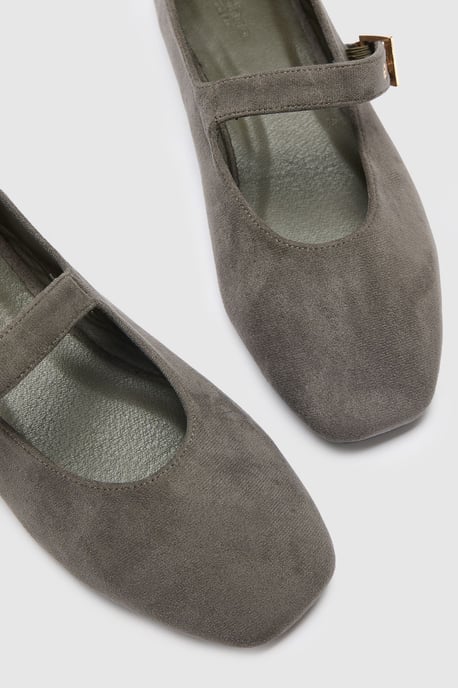 Wide Fit Buckle Detail Mary Jane Ballet Flats - Image 5