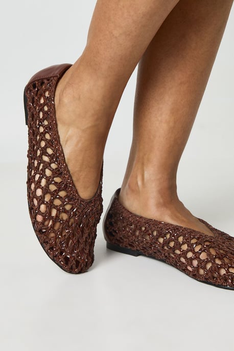 Wide Fit Woven Detail Ballerina - Image 2