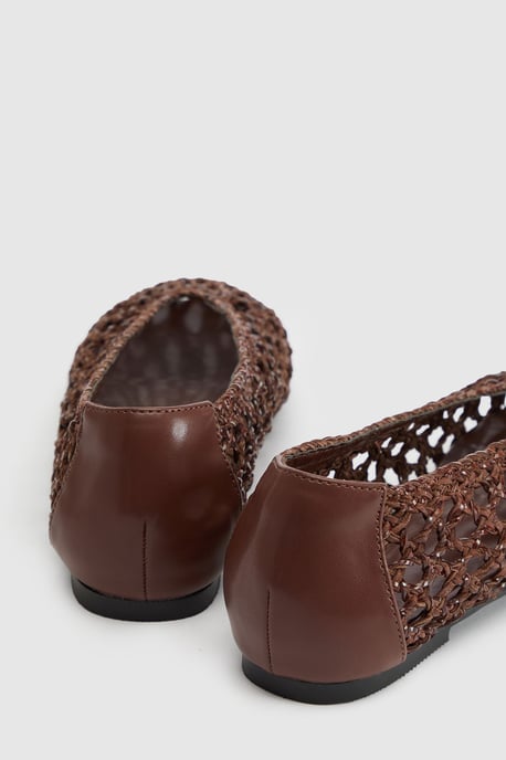 Wide Fit Woven Detail Ballerina - Image 4
