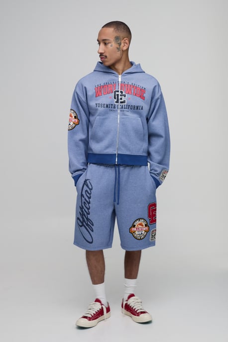 Collector's Edtn Shrunken Boxy Badged Pique Zip Thru Hoodie - Image 4