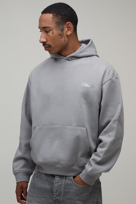 Oversized Boxy Man Floral Embroidered Hoodie - Image 3