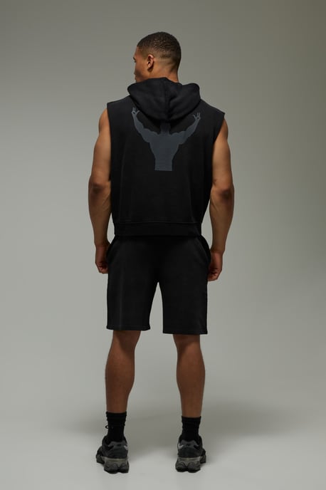 One More Rep Washed Sleeveless Hoodie - Image 2