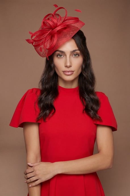 Loop And Feather Upturn Disc Fascinator - Image 1
