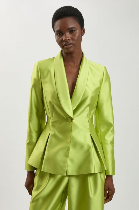 Satin Twill Single Breasted Blazer - Image 1