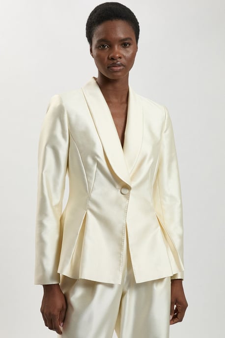 Satin Twill Single Breasted Blazer - Image 1