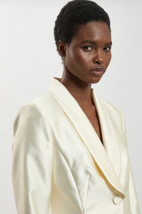 Satin Twill Single Breasted Blazer - Image 2