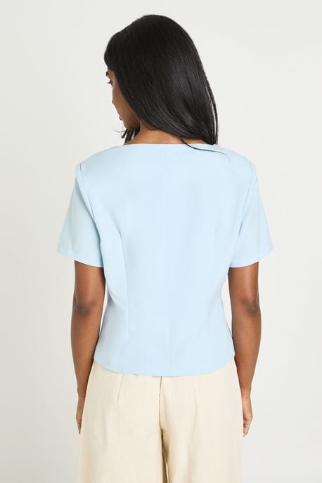 Double Breasted Short Sleeve Blazer - Image 2