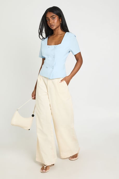 Double Breasted Short Sleeve Blazer - Image 3