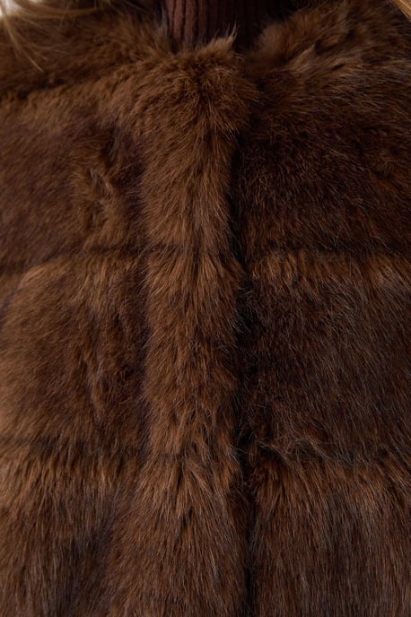Panelled Faux Fur Coat - Image 5