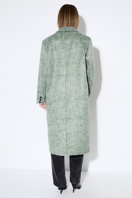 Wool Look Structured Shoulder Coat - Image 3