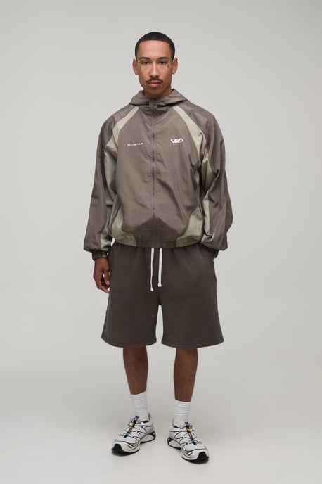 Boxy Fit Colour Block M Star Hooded Jacket - Image 4