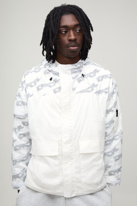 Oversized Boxy Reflective Printed Hooded Cagoule - Image 1