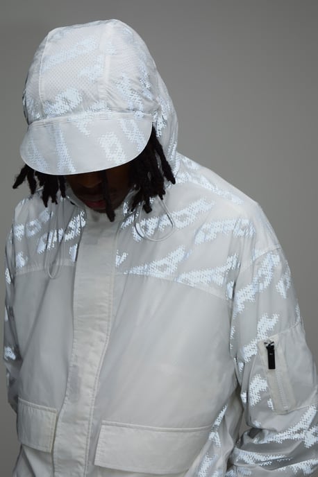 Oversized Boxy Reflective Printed Hooded Cagoule - Image 2