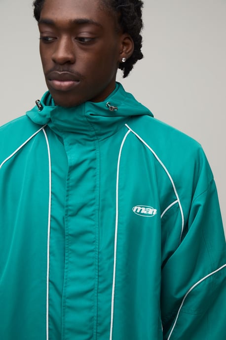 Regular Fit Piping Hooded Cagoule - Image 3