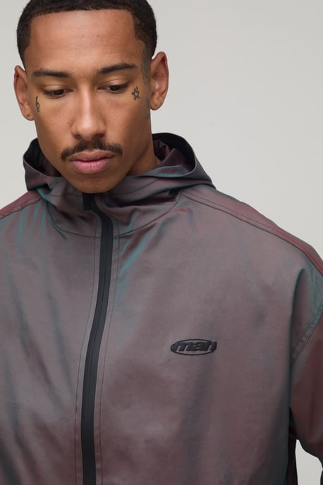 Cropped Fit Two Tone Fabric Hooded Cagoule - Image 3