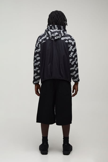 Oversized Boxy Reflective Printed Hooded Cagoule - Image 3