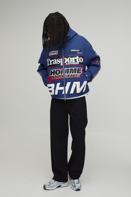Oversized MAN Applique Twill Hooded Peaked Cagoule - Image 4