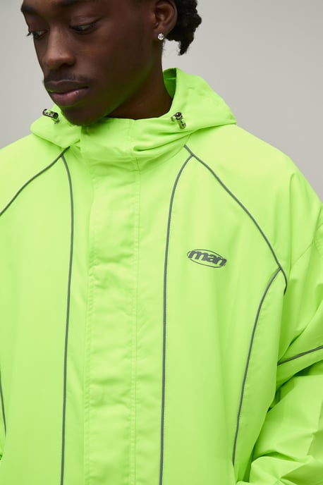 Regular Fit Piping Hooded Cagoule - Image 2
