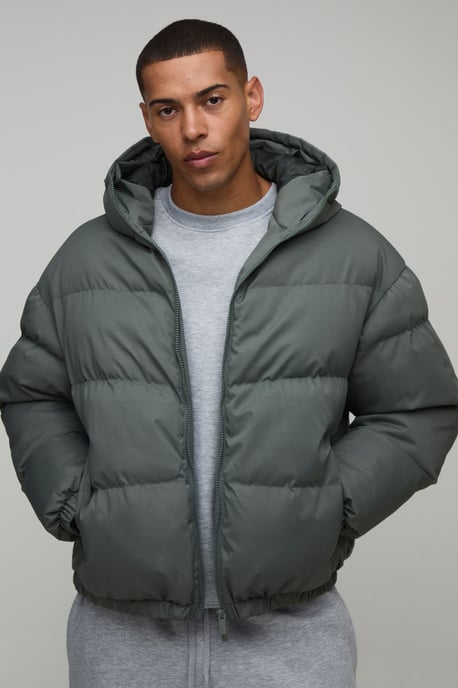 Essential Regular Fit Midweight Padded Hooded Puffer Jacket - Image 1