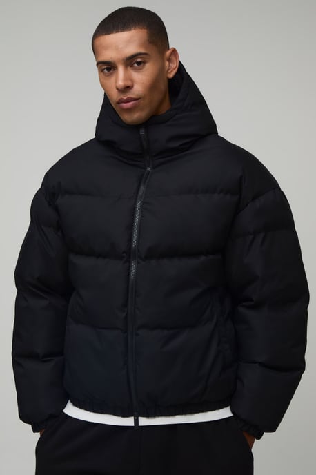 Essential Regular Fit Midweight Padded Hooded Puffer Jacket - Image 1