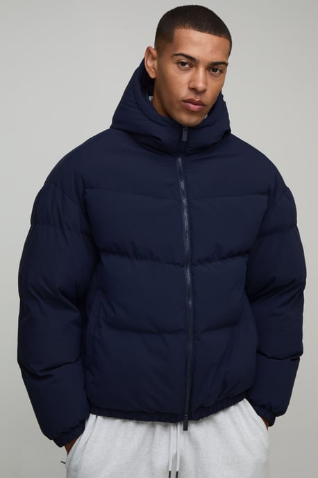 Essential Regular Fit Midweight Padded Hooded Puffer Jacket - Image 1