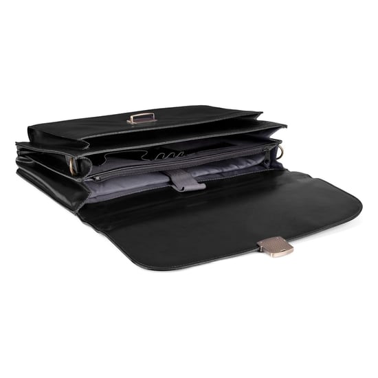 Men’s 14-Inch Laptop Executive Briefcase, Business Shoulder Bag in Black - Image 3