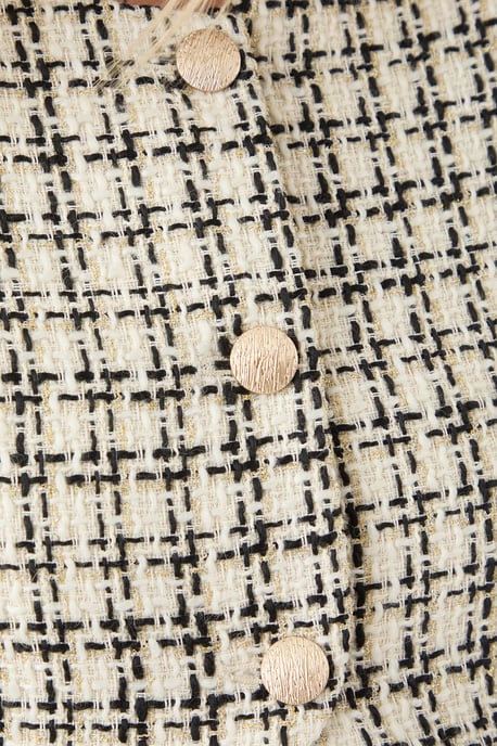 Boucle Cropped Button Down Jacket - Image 5