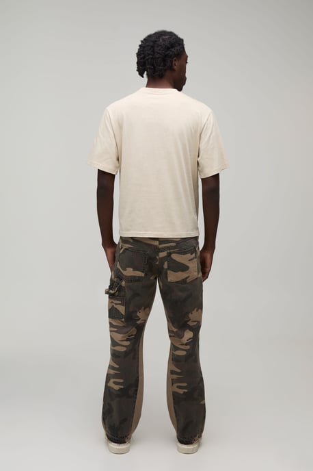 Camo Slim Flared Paint Splatter Gusset Carpenter Jeans - Image 2