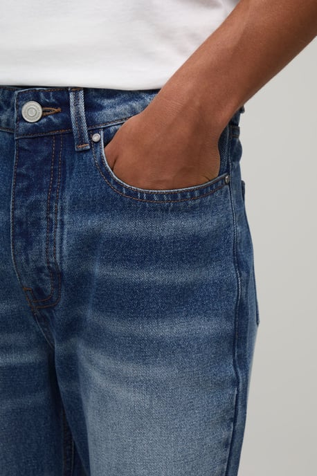 Crease Wash Ripped Knee Flared Jeans - Image 3