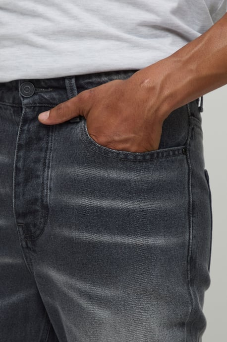Crease Wash Ripped Knee Flared Jeans - Image 3