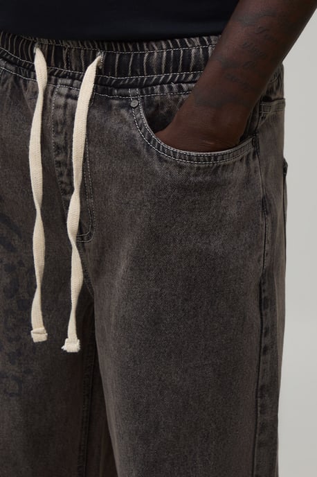 Mixed Animal Print Relaxed Fit Jeans - Image 3