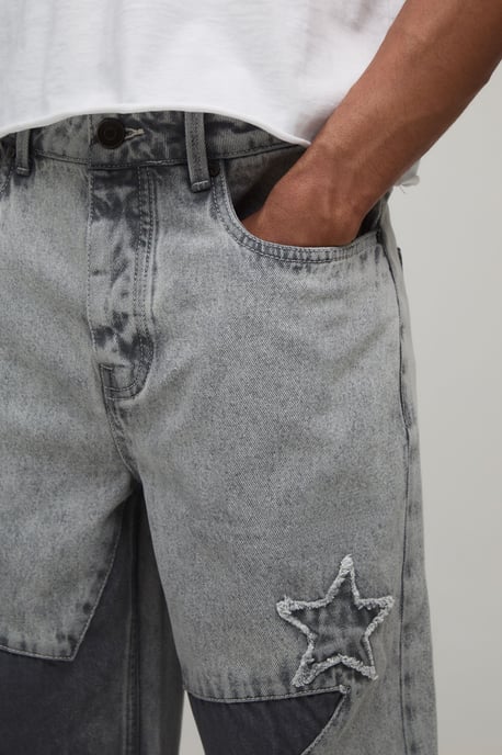 Star Patchwork Relaxed Fit Jeans - Image 3