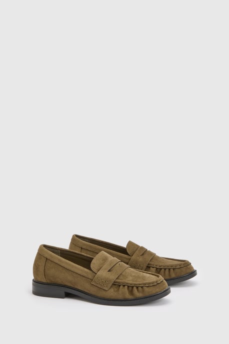 Faux Suede Ruched Loafers - Image 3