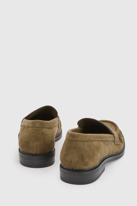 Faux Suede Ruched Loafers - Image 4