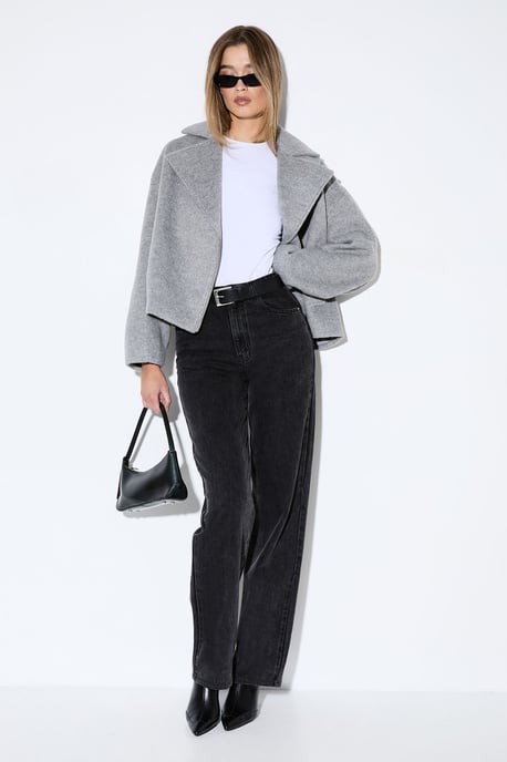 Oversized Brushed Biker Jacket - Image 2