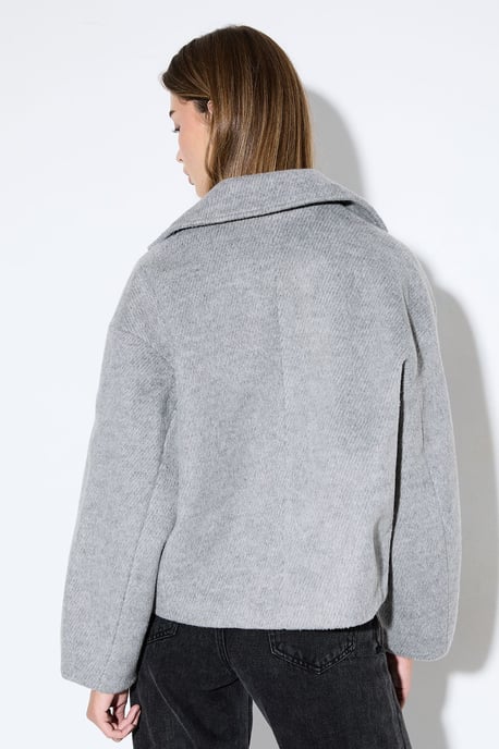 Oversized Brushed Biker Jacket - Image 3
