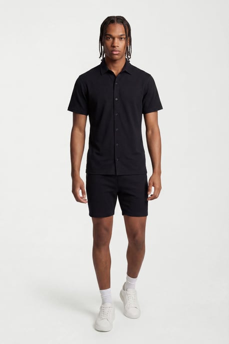 Slim Fit Jersey Short Sleeve Revere Shirt - Image 3